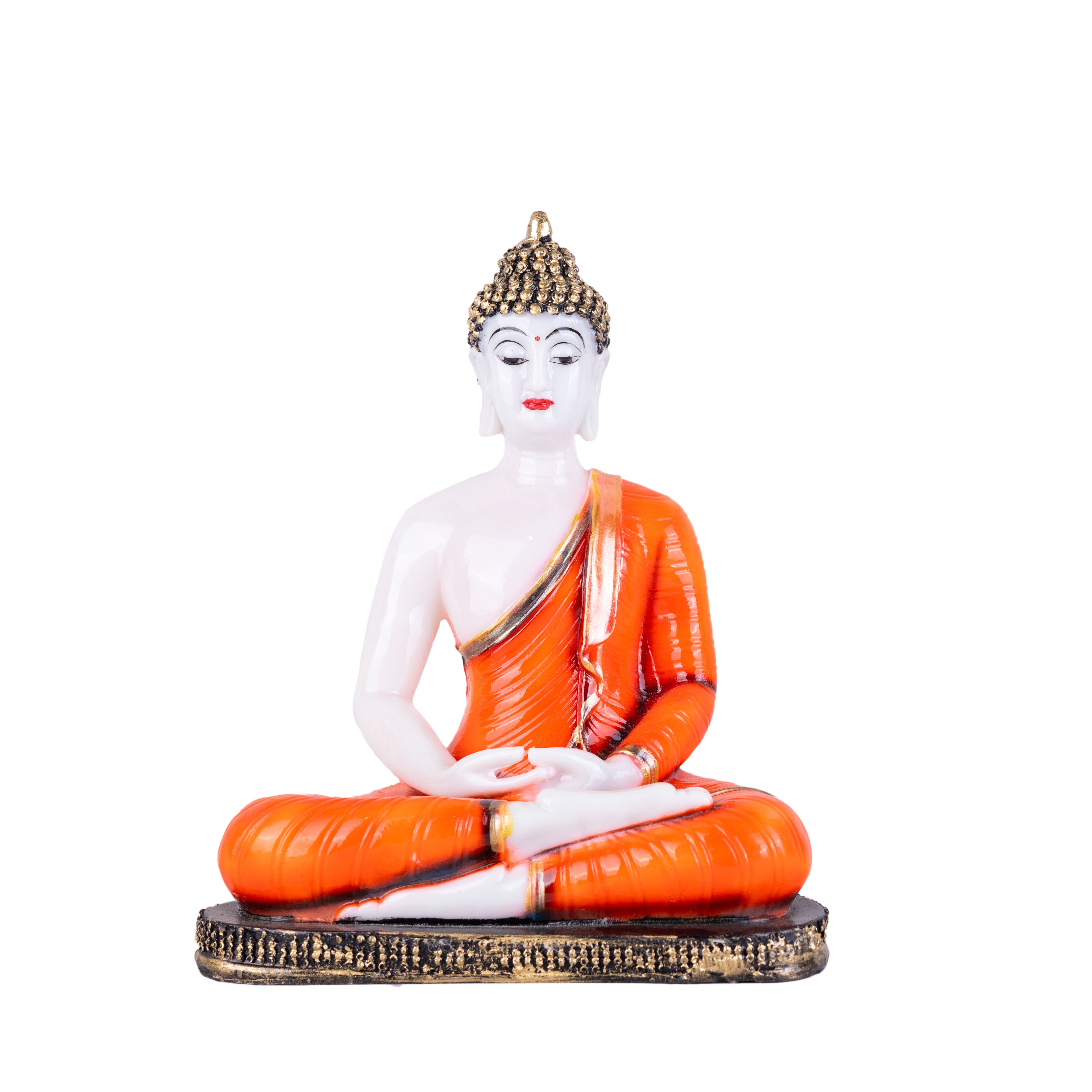 White marble dust meditating buddha statue- 1 feet